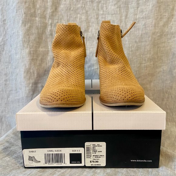 Dolce Vita Sable Camel Suede Ankle Boot Size 6.5 - Picture 2 of 9